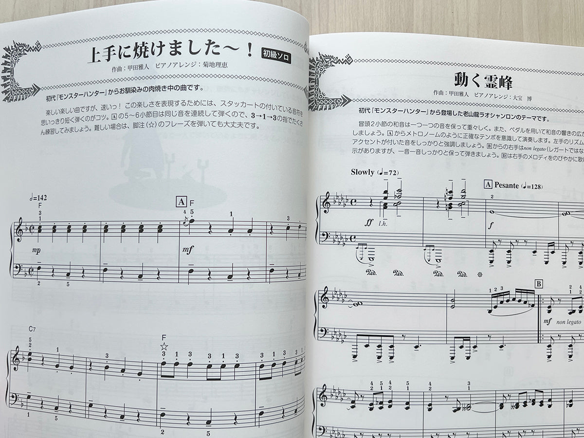 Monster Hunter Hunting Music Best for Piano Solo(Intermediate) Sheet Music Book