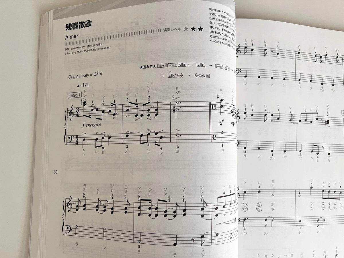 J-POP Super Best Piano Solo(Easy) Sheet Music Book