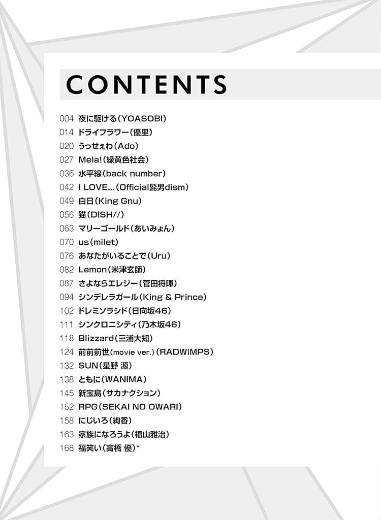 J-POP Popular Songs Selection for Piano Solo(Intermediate) Sheet Music Book