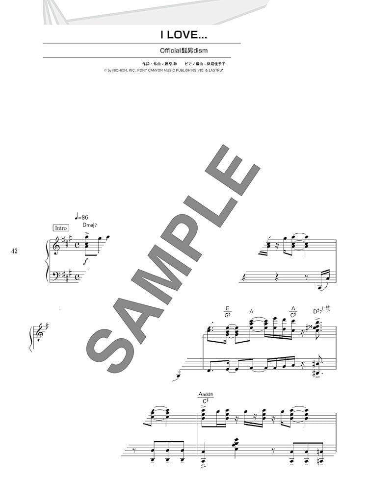 J-POP Popular Songs Selection for Piano Solo(Intermediate) Sheet Music Book