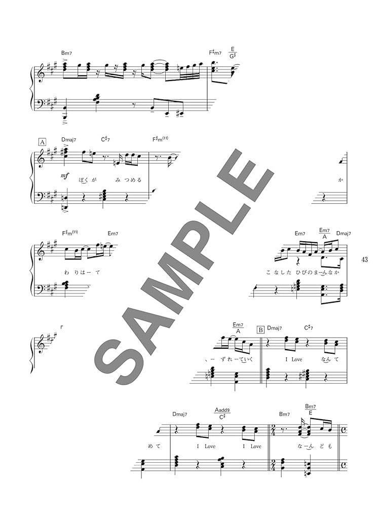 J-POP Popular Songs Selection for Piano Solo(Intermediate) Sheet Music Book