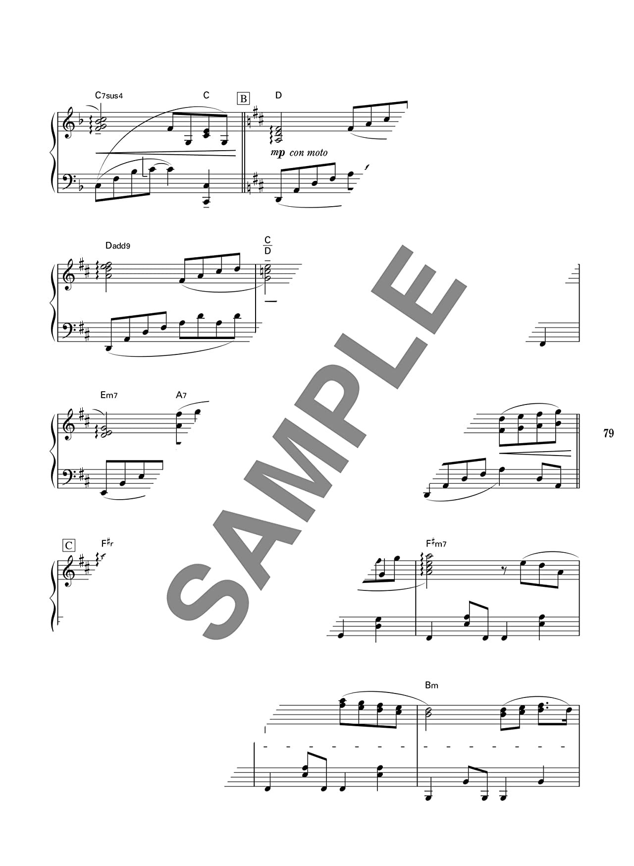 Die Sammlung von Disney-Songs für Klavier Solo (Obere Mittelstufe) Notenbuch