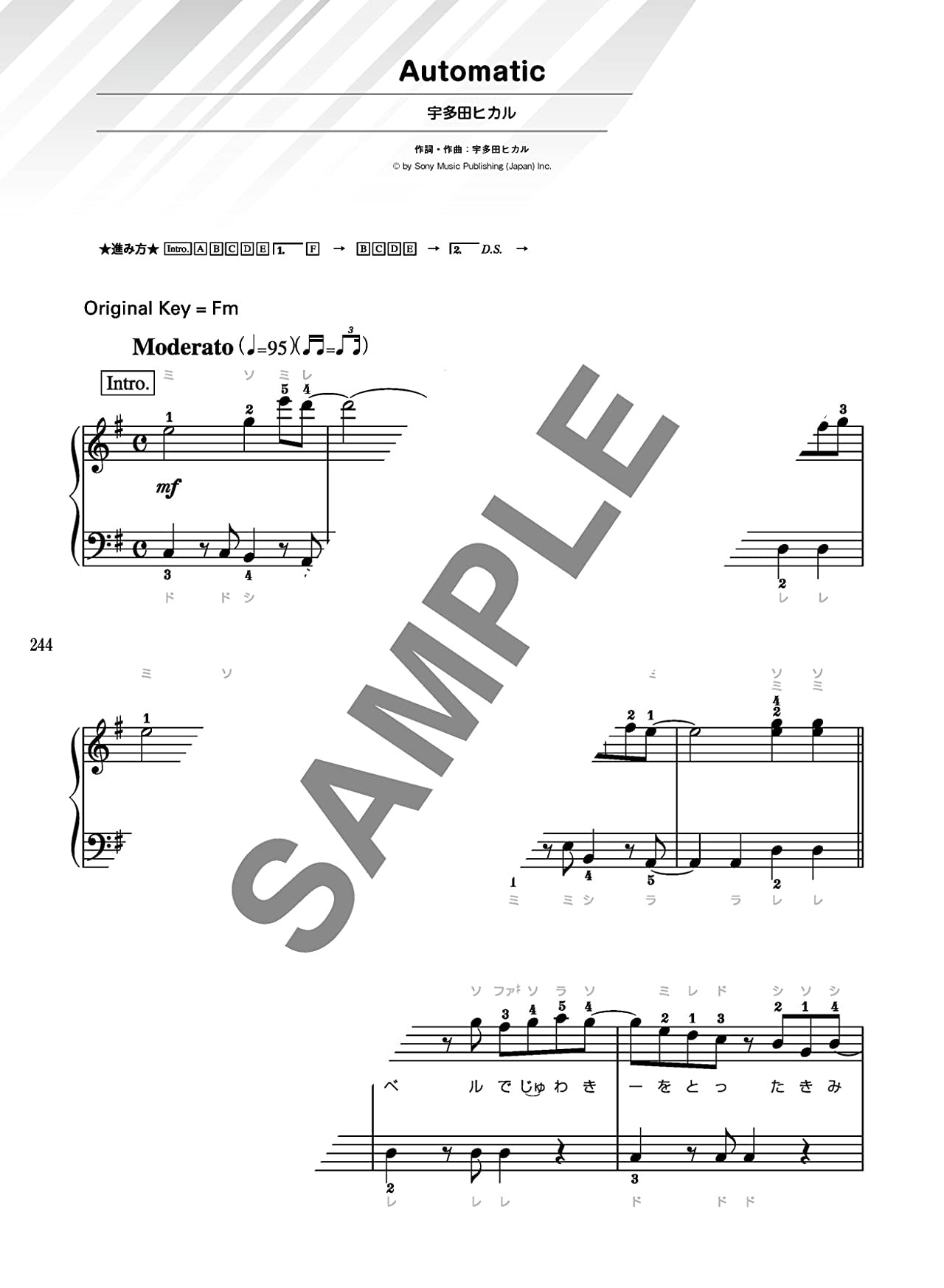J-POP Popular Songs for Piano Solo(Easy) Sheet Music Book