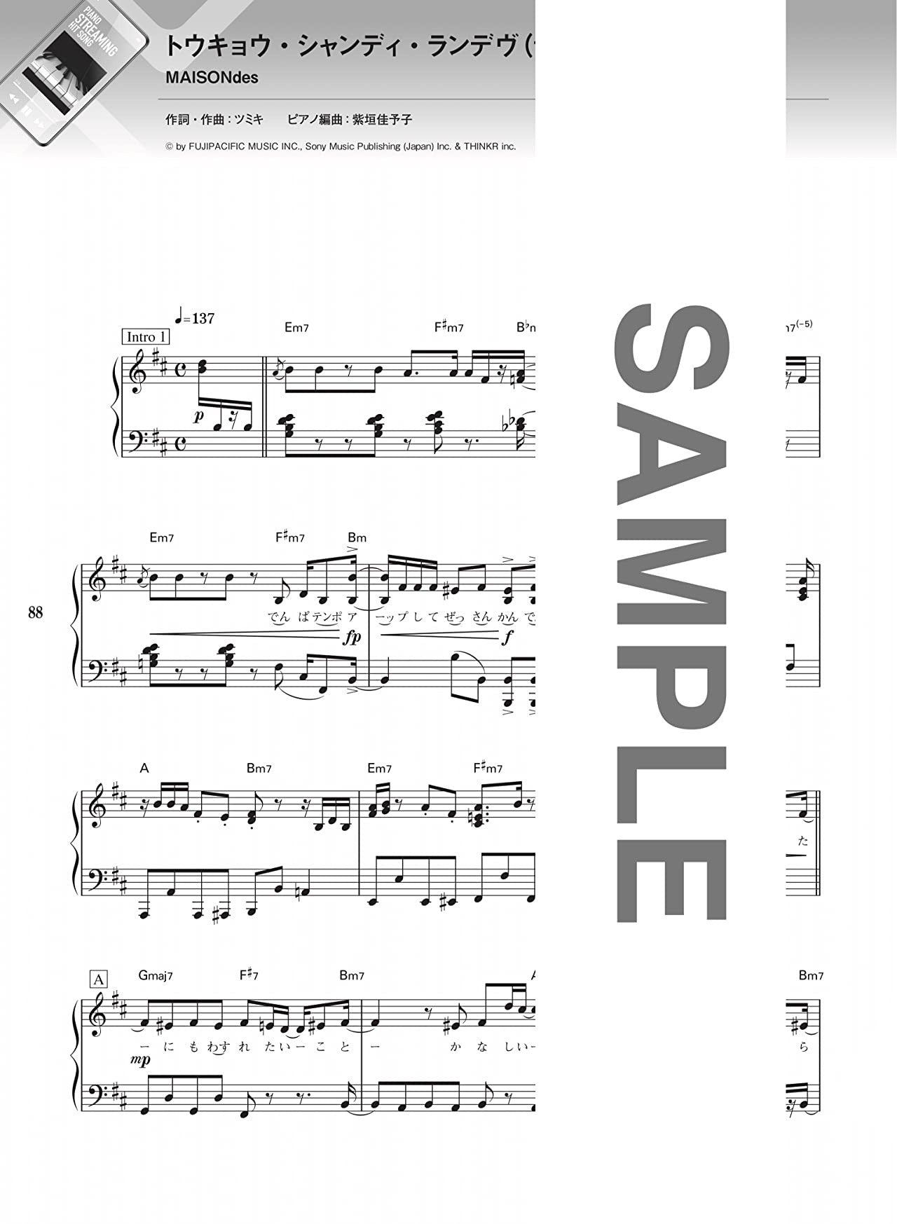 Popular Songs in Music streaming services for Piano Solo(Intermediate) Sheet Music Book