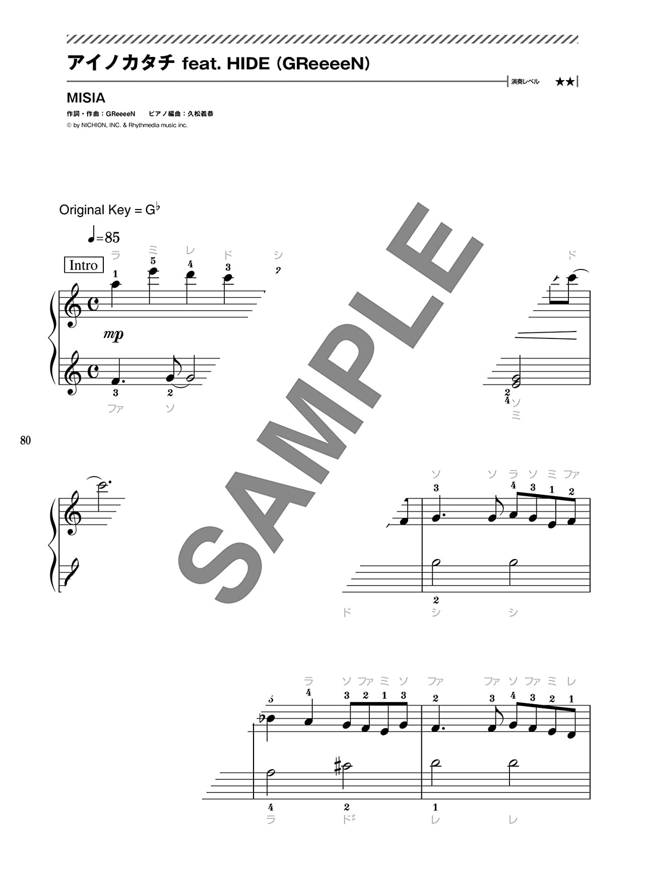Popular Hit Songs Big-Note for Piano Solo(Easy) Sheet Music Book