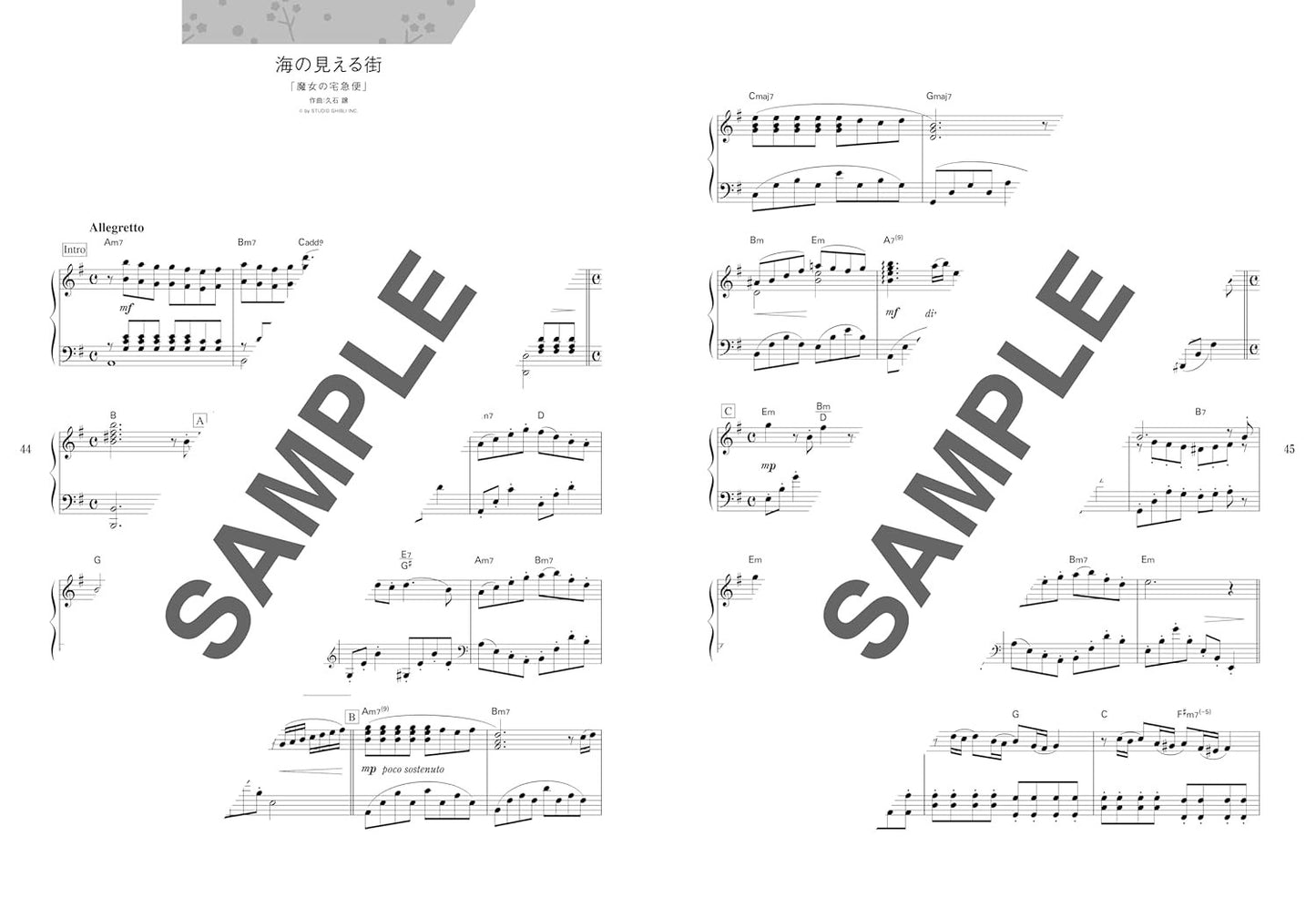 Studio Ghibli Masterpieces - Piano Solo in Original Key & Full Version (Intermediate) - Sheet Music Book