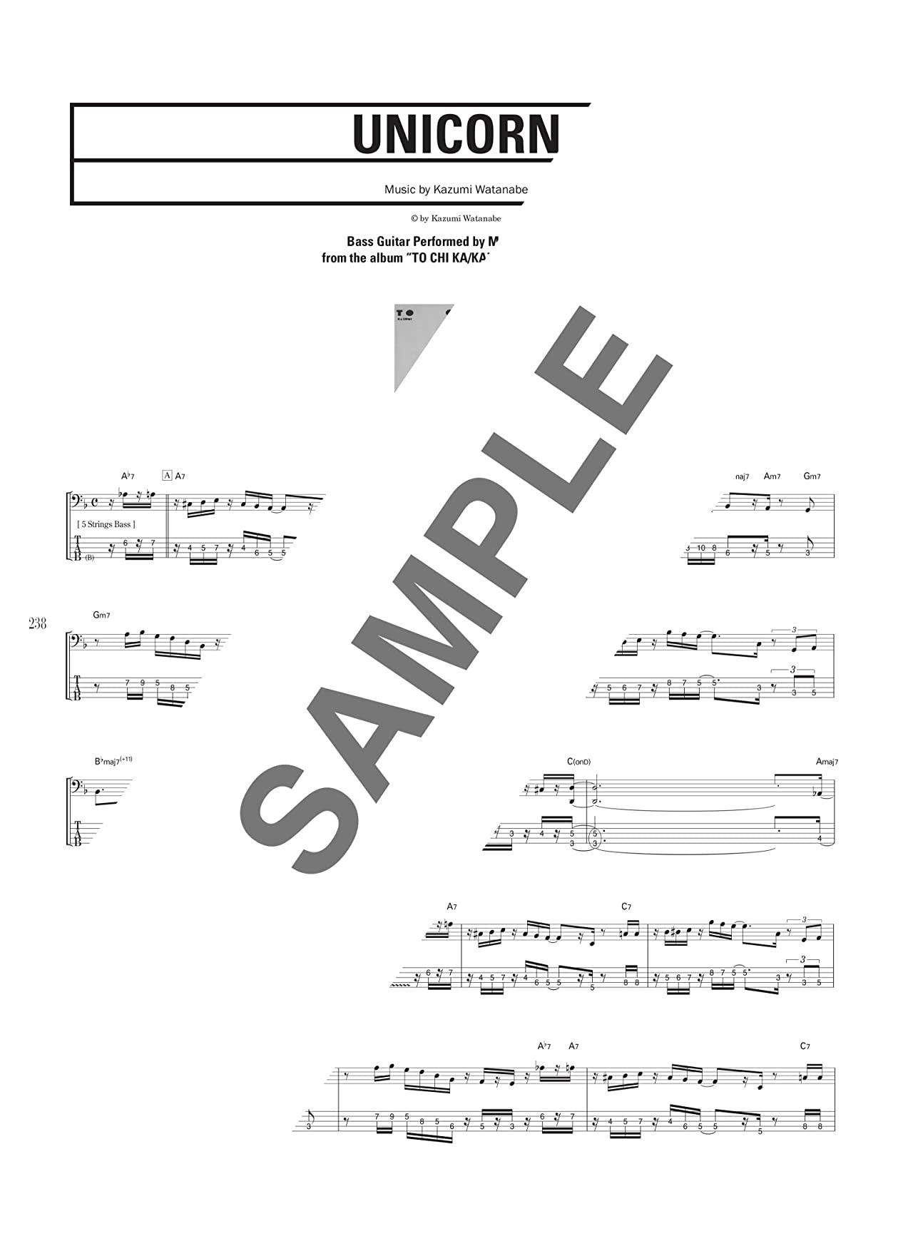Jazz Fusion Collection : Bass Guitar Solo Sheet Music Book
