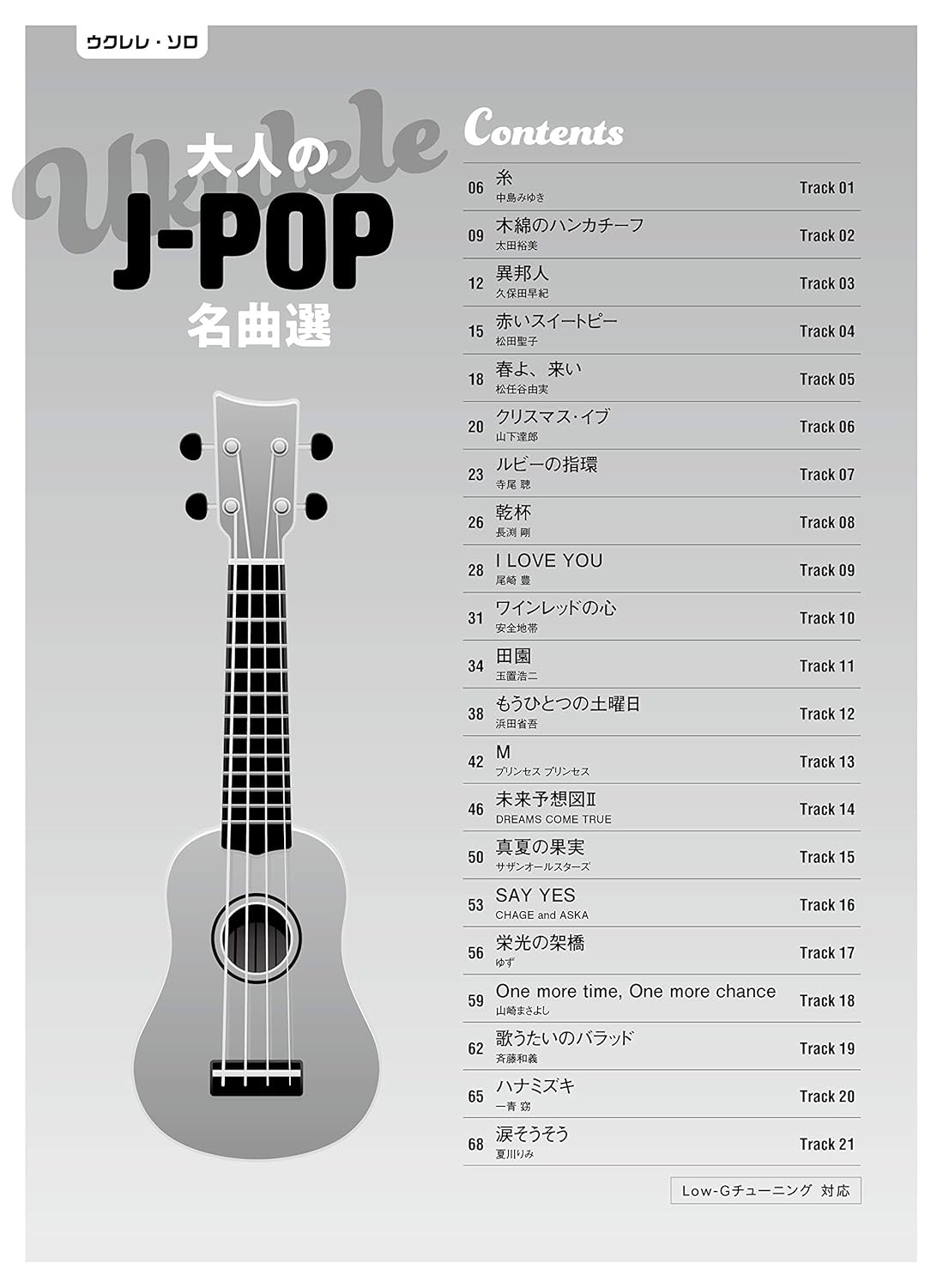 The collection of J-POP songs Ukulele Solo for Grown-ups w/CD(Demo Performance) Sheet Music Book