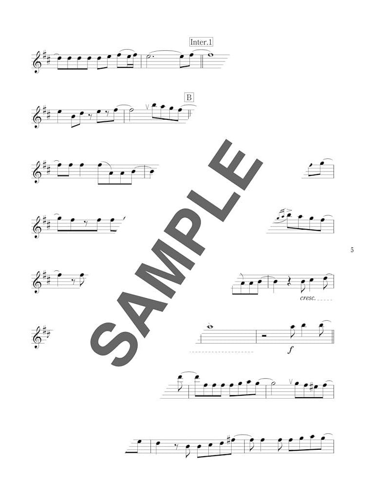 J-POP Hit songs for Flute Solo(Intermediate) Sheet Music Book