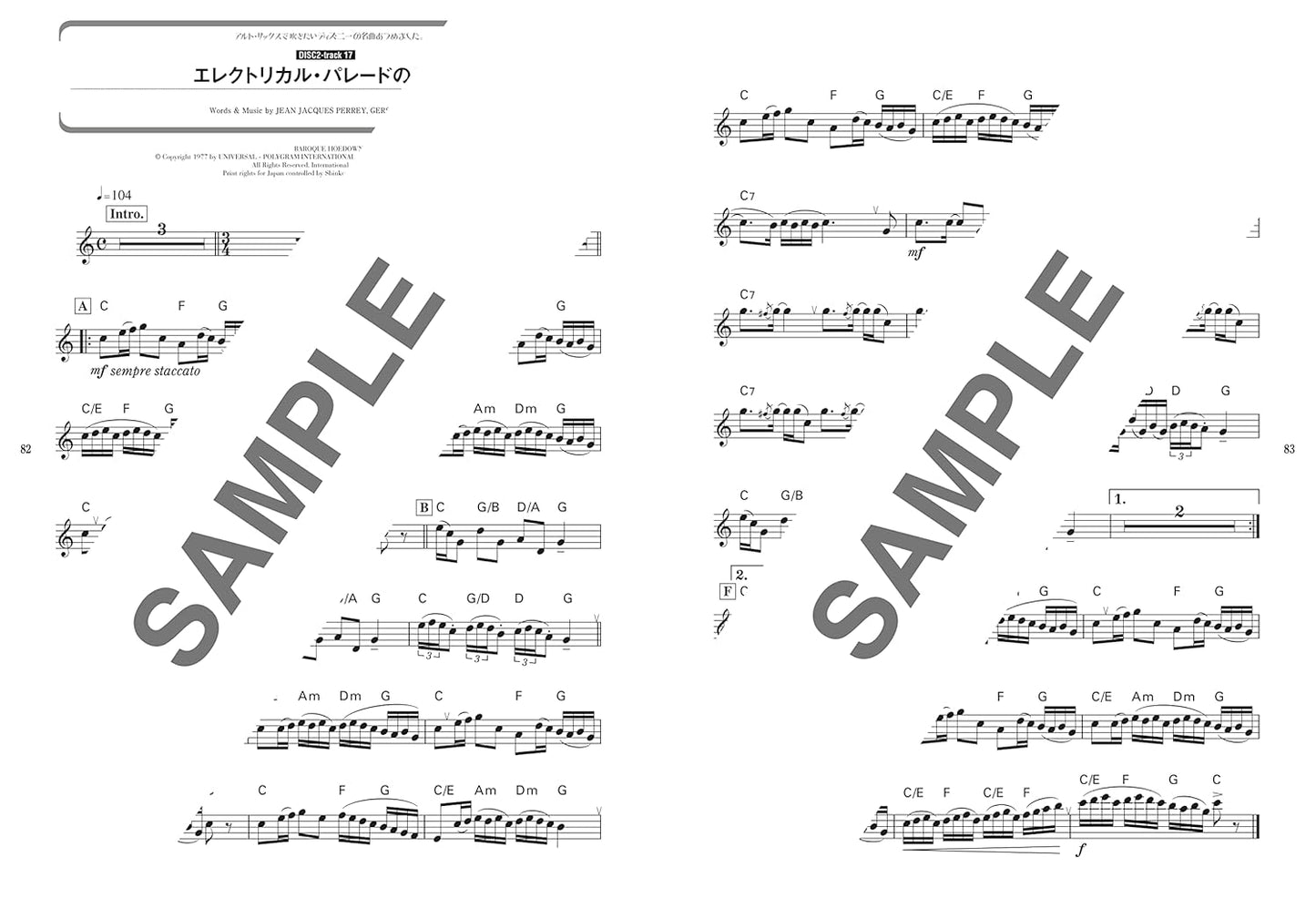 The collection of Disney songs for Alto Saxophone Solo(Upper-Intermediate) w/CD(Backing Tracks) Sheet Music Book