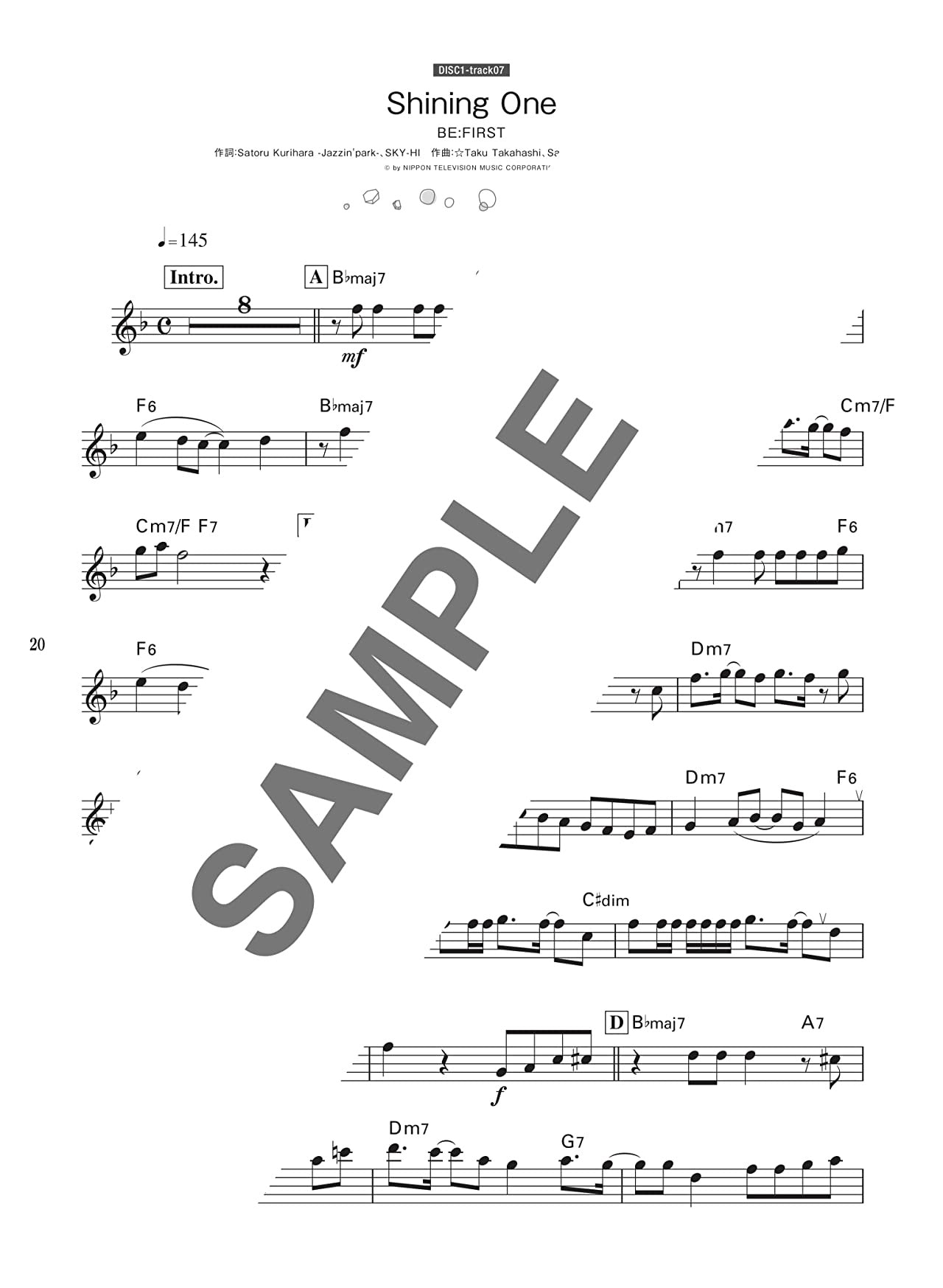 New and Standard J-POP for Alto Saxophone Solo(Upper-Intermediate) w/CD(Backing Tracks) Sheet Music Book