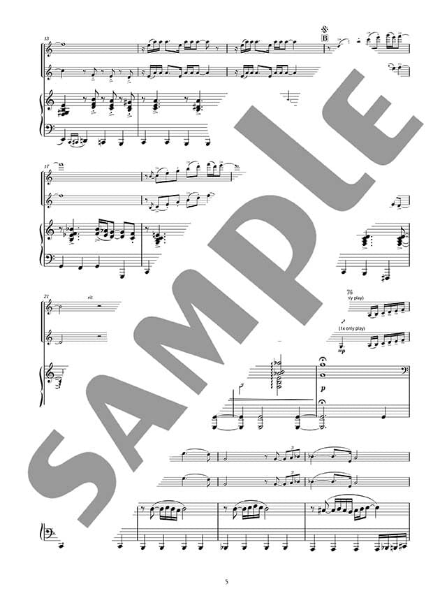 Popular and Classical music Selection: Violin Duo and Piano (Upper-Intermediate) w/CD(Piano Accompaniment Tracks) Sheet Music Book