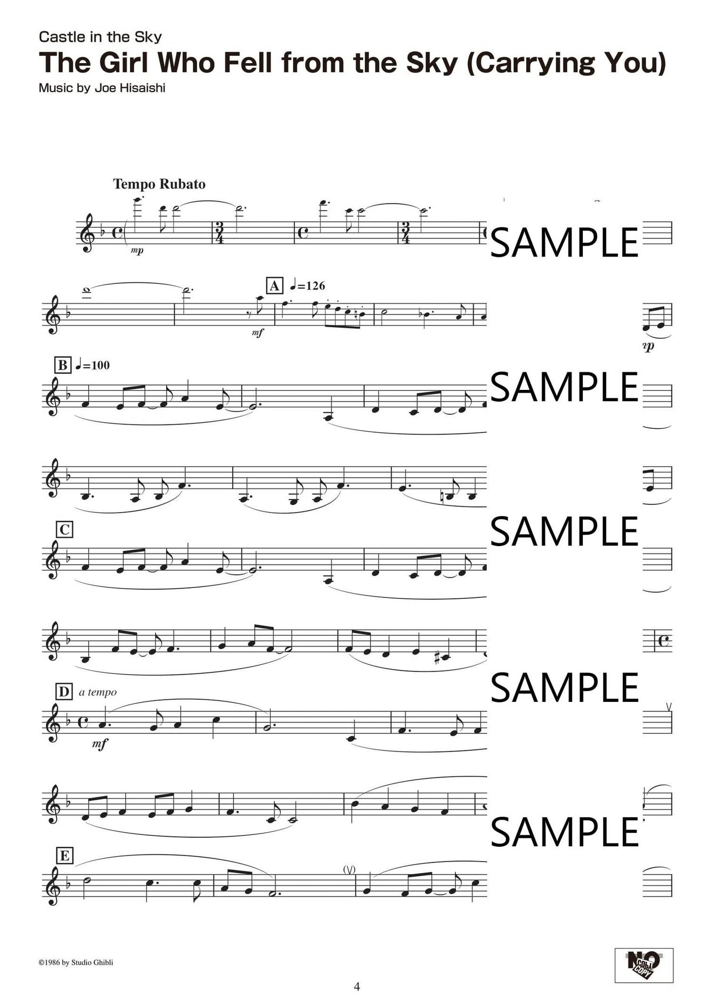 Studio Ghibli Songs for Clarinet and Piano(Pre-Intermediate) /English Version Sheet Music Book