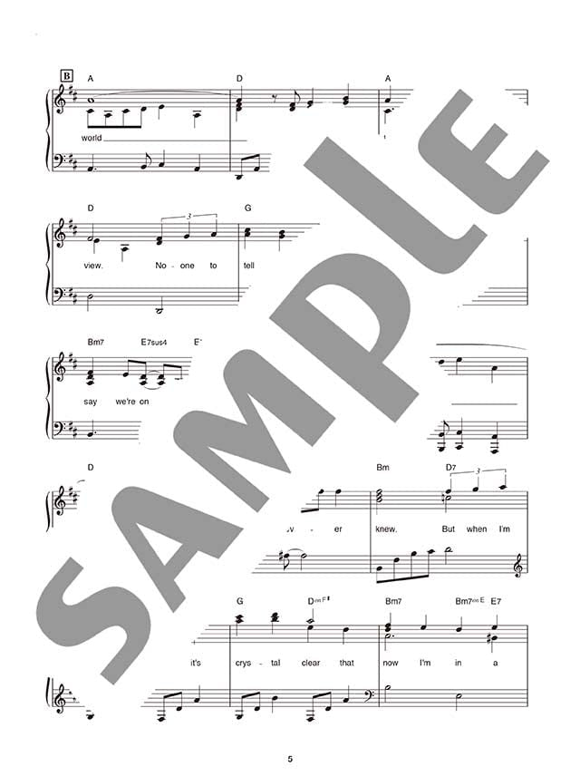 Disney Love Songs Best Piano Solo(Intermediate) Sheet Music Book