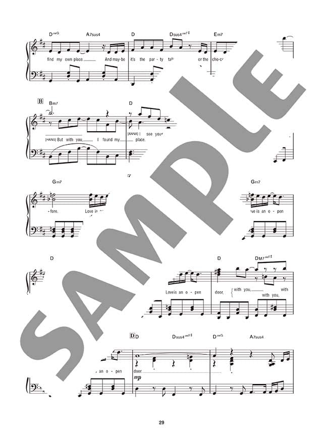 Disney Love Songs Best Piano Solo(Intermediate) Sheet Music Book