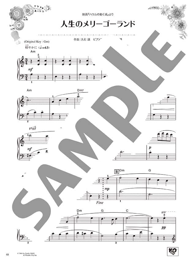 Popular Songs fo Piano Solo(Easy) Sheet Music Book