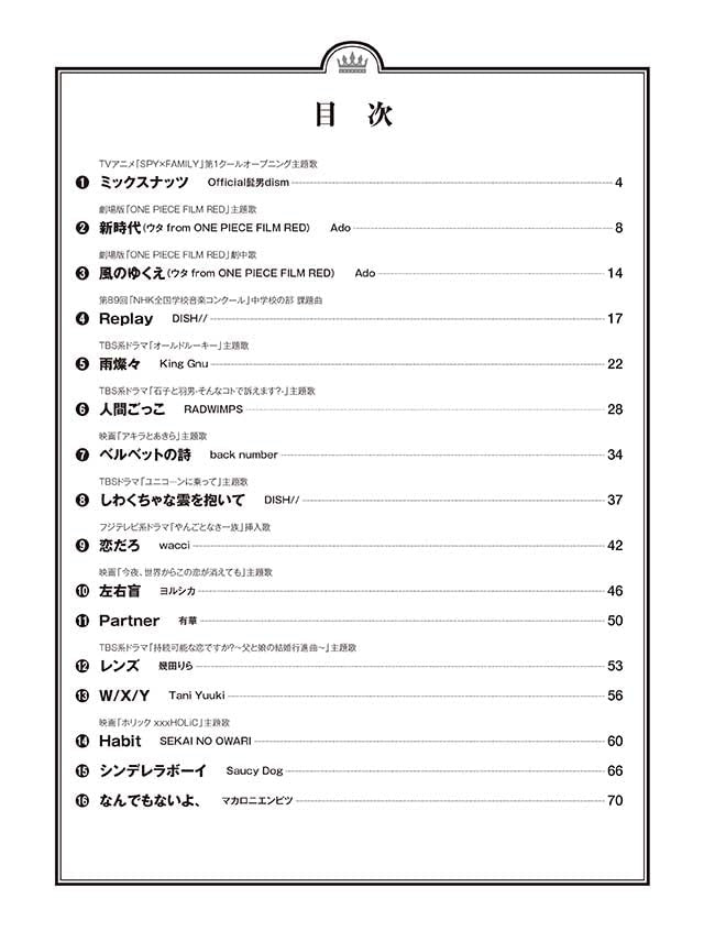 Best Hits 2022-2023 Piano Solo(Easy) Sheet Music Book
