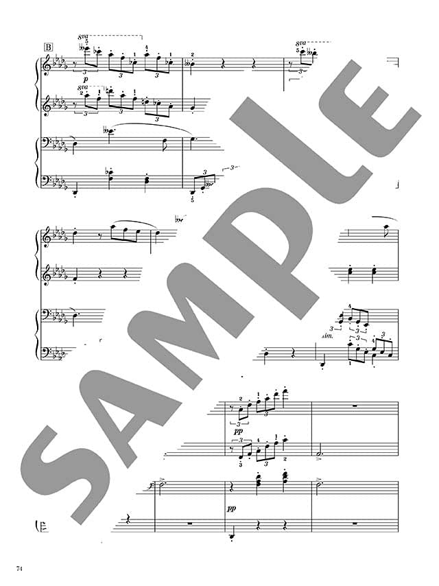 Tschaikowsky-Werke arrangiert für 2 fortgeschrittene Pianisten Klavierduett Notenbuch