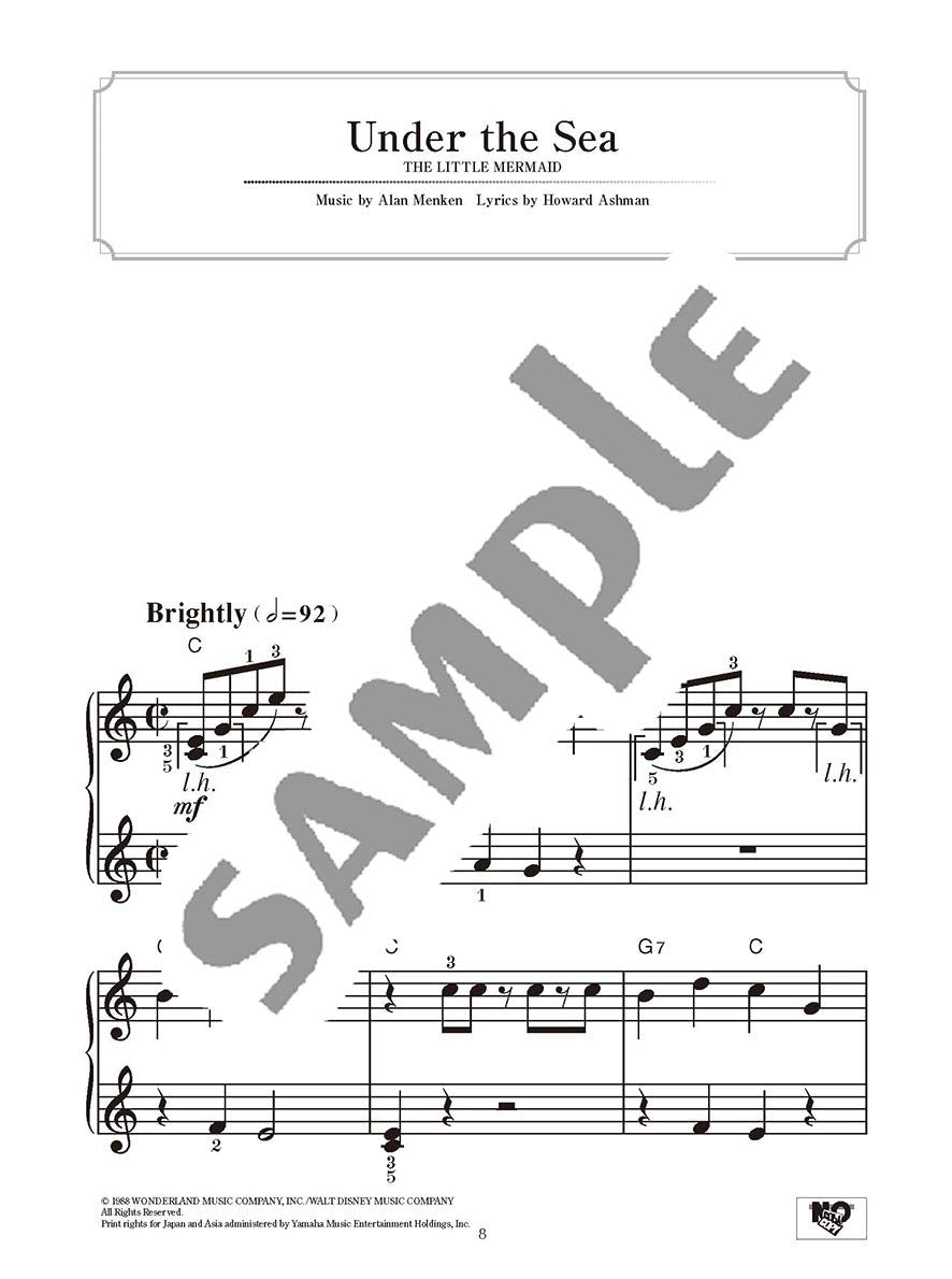 Disney Princess Vol. 1 Piano Solo(Beginner) Sheet Music Book/English Version
