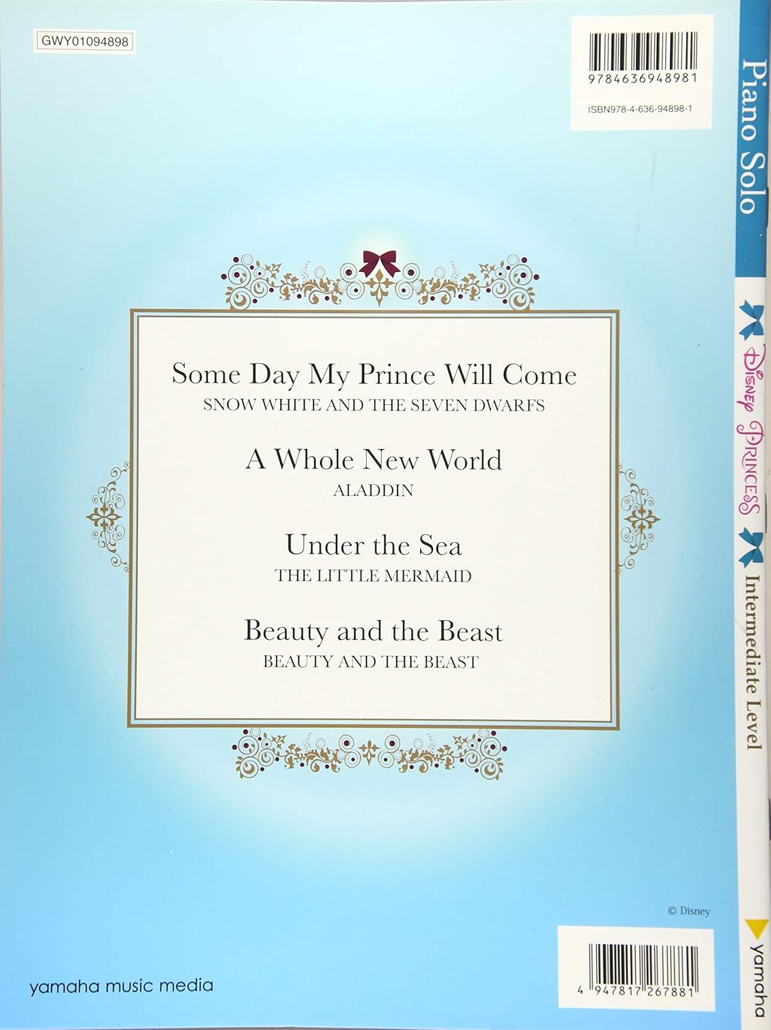 Disney Princess Vol. 3 Klavier Solo (Mittel)/Englische Version