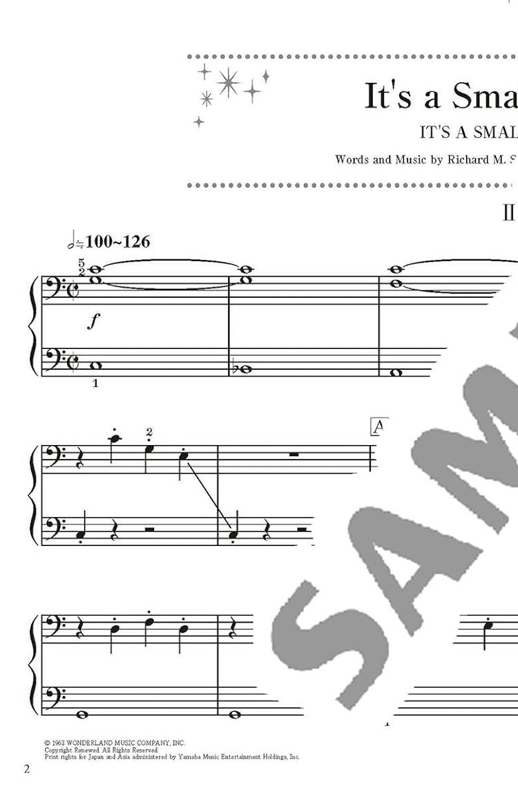Disney Song Selections für Klavierduett (Einstieg) Notenbuch und einfaches Niveau/englische Version