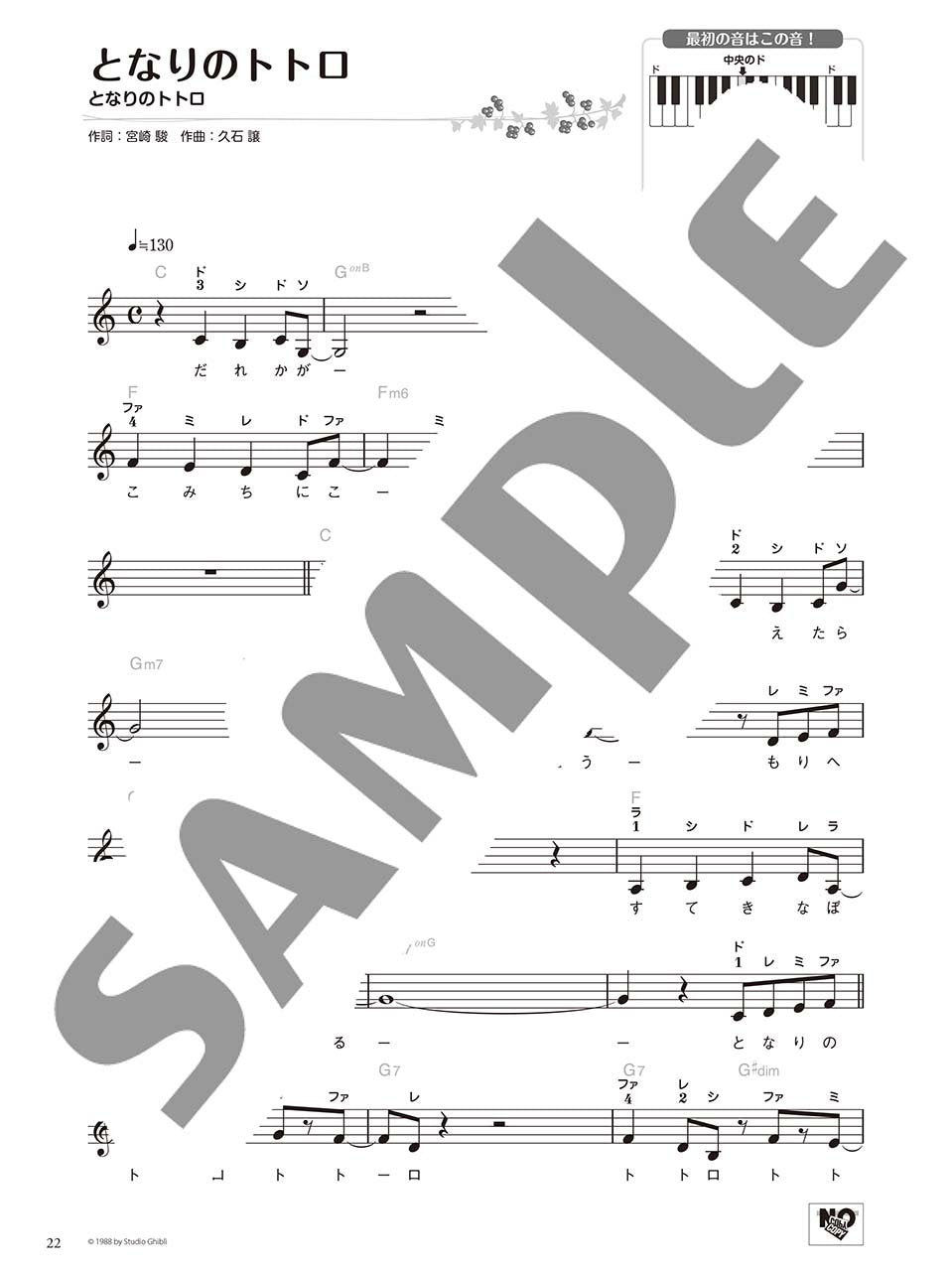 Studio Ghibli Melodies Best for One hand Piano Solo(Beginner) Sheet Music Book