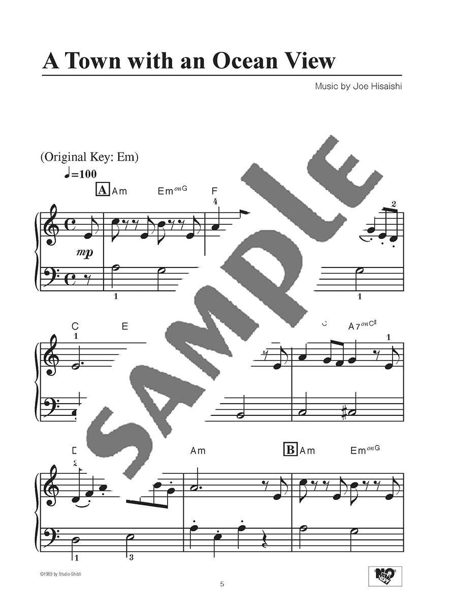 Kikis kleiner Lieferservice (Studio Ghibli) Klaviersolo (Anfänger) Notenbuch / Englische Version