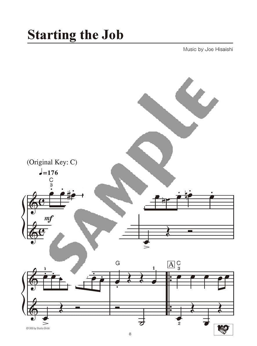 Kikis kleiner Lieferservice (Studio Ghibli) Klaviersolo (Anfänger) Notenbuch / Englische Version