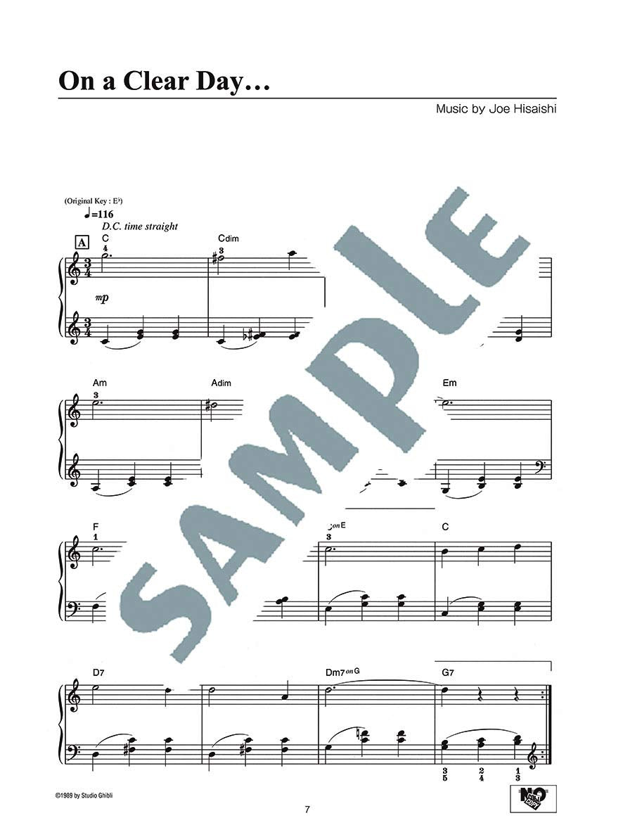 Kikis kleiner Lieferservice (Studio Ghibli) Klaviersolo (leicht) Notenbuch/englische Version