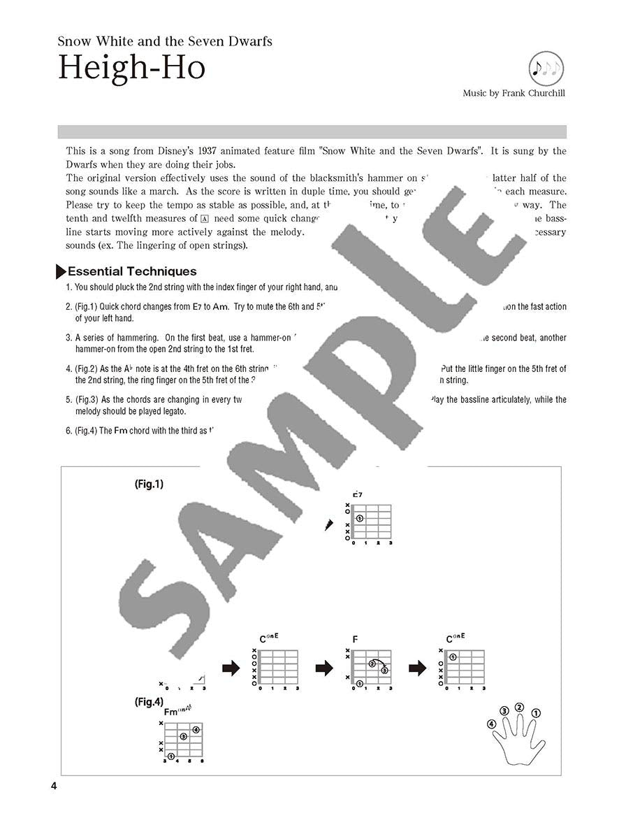 Disney Songs for Guitar Solo Vol.2(Intermediate) Sheet Music Book /English Version