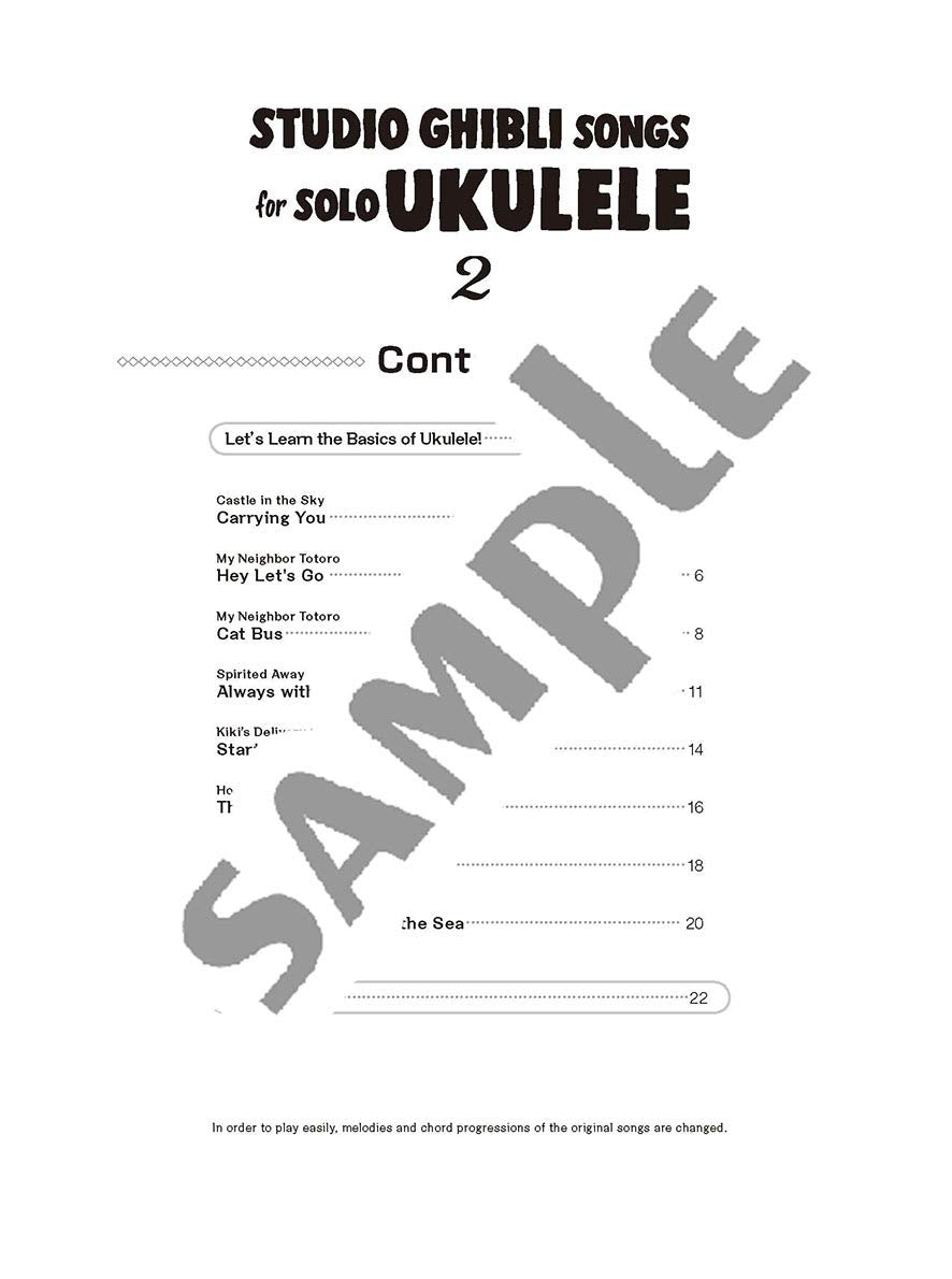 Studio Ghibli-Songs für Ukulele-Solo, Band 2 (einfach) / englische Version