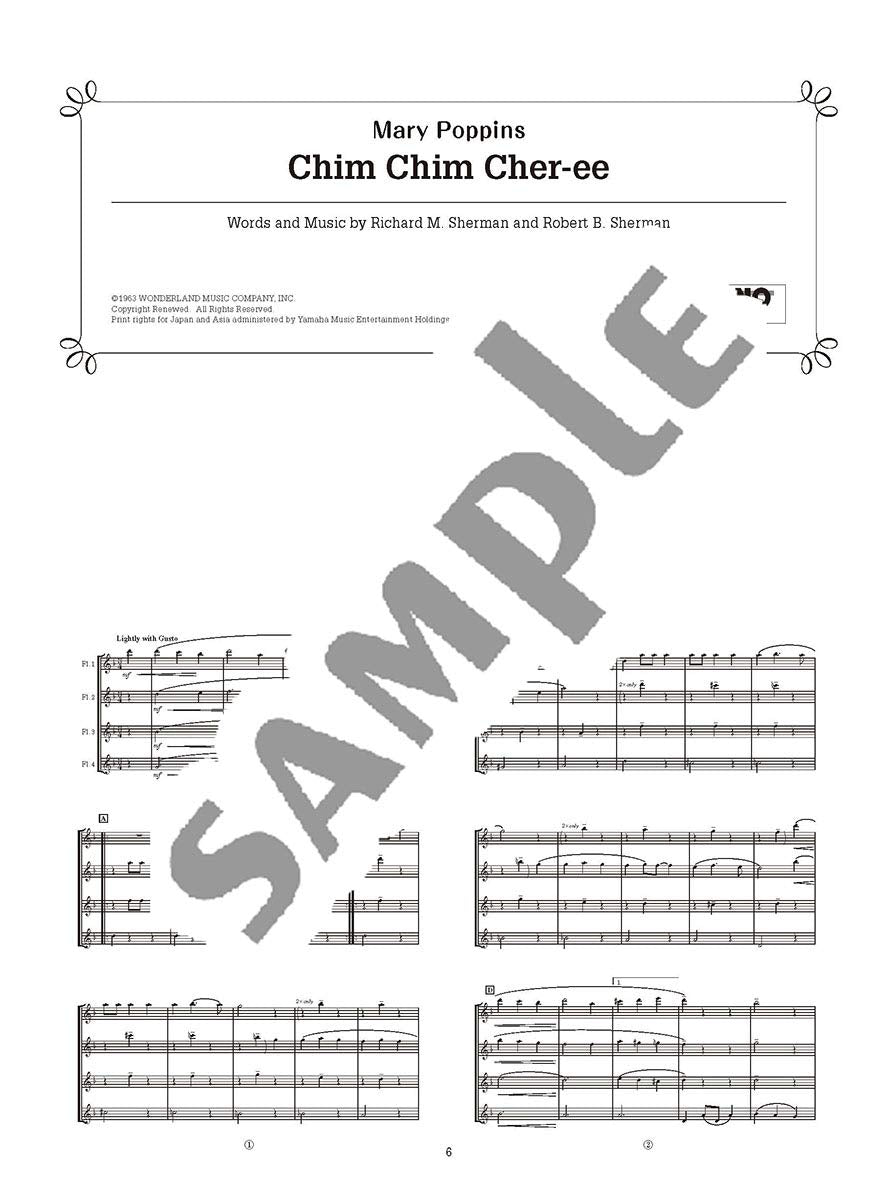 Disney Songs für Flötenquartett Band 1 (Mittelstufe) Notenbuch / englische Version