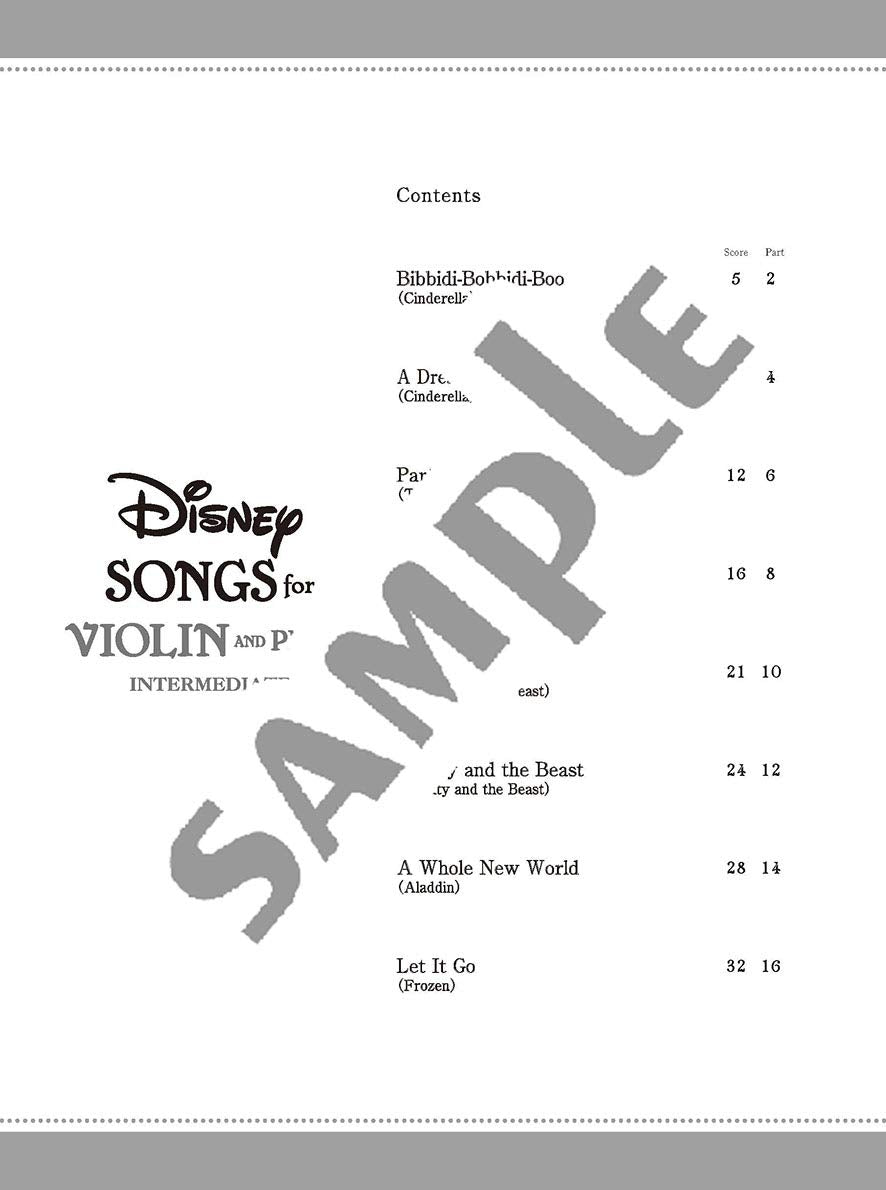 Disney Songs für Violine und Klavier (Mittelstufe) Notenbuch / englische Version