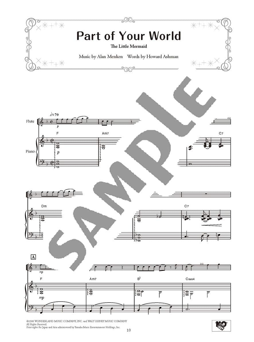 Disney Songs für Flöte und Klavier 2 (Mittelstufe) Notenbuch / englische Version