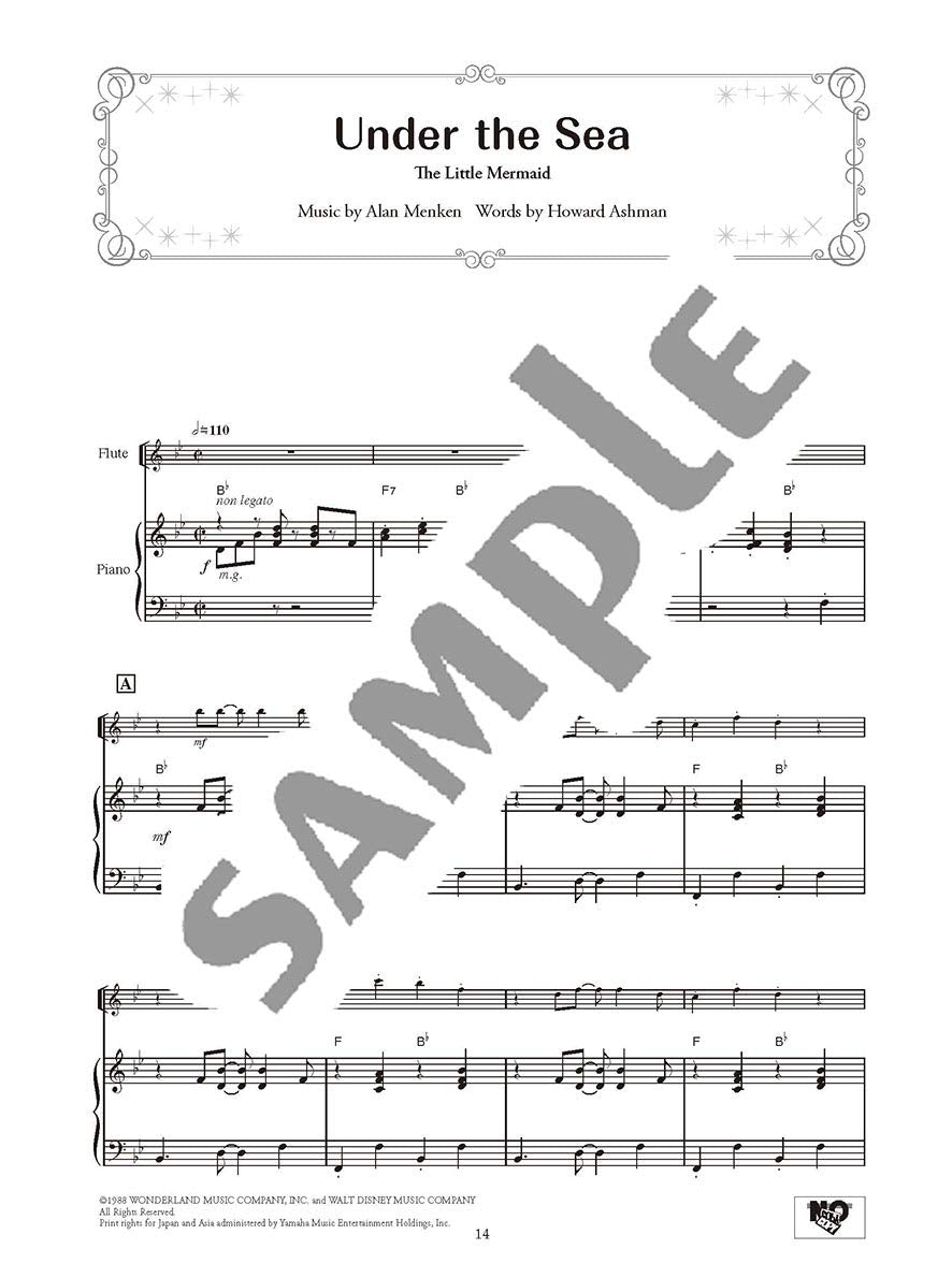 Disney Songs für Flöte und Klavier 2 (Mittelstufe) Notenbuch / englische Version