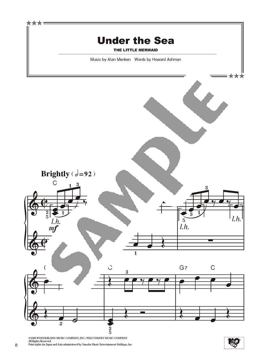 Disney Best Hit 10 Piano Solo(Beginner) Sheet Music Book/English Version
