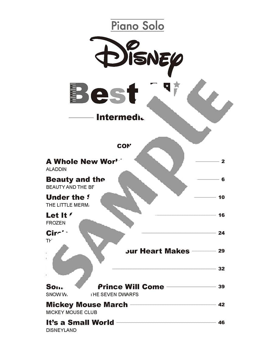 Disney Best Hit 10 Piano Solo (Mittel)/englische Version