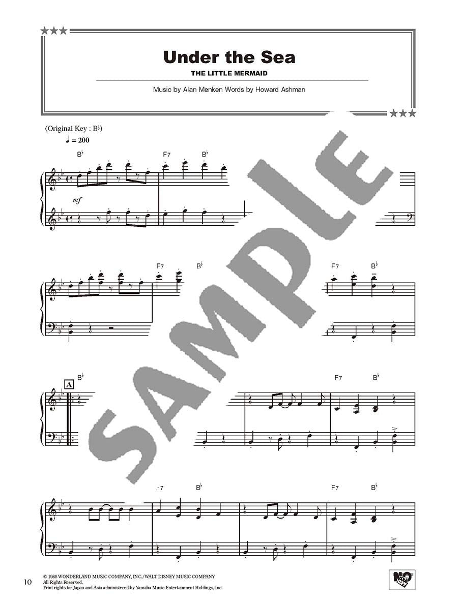 Disney Best Hit 10 Piano Solo (Mittel)/englische Version