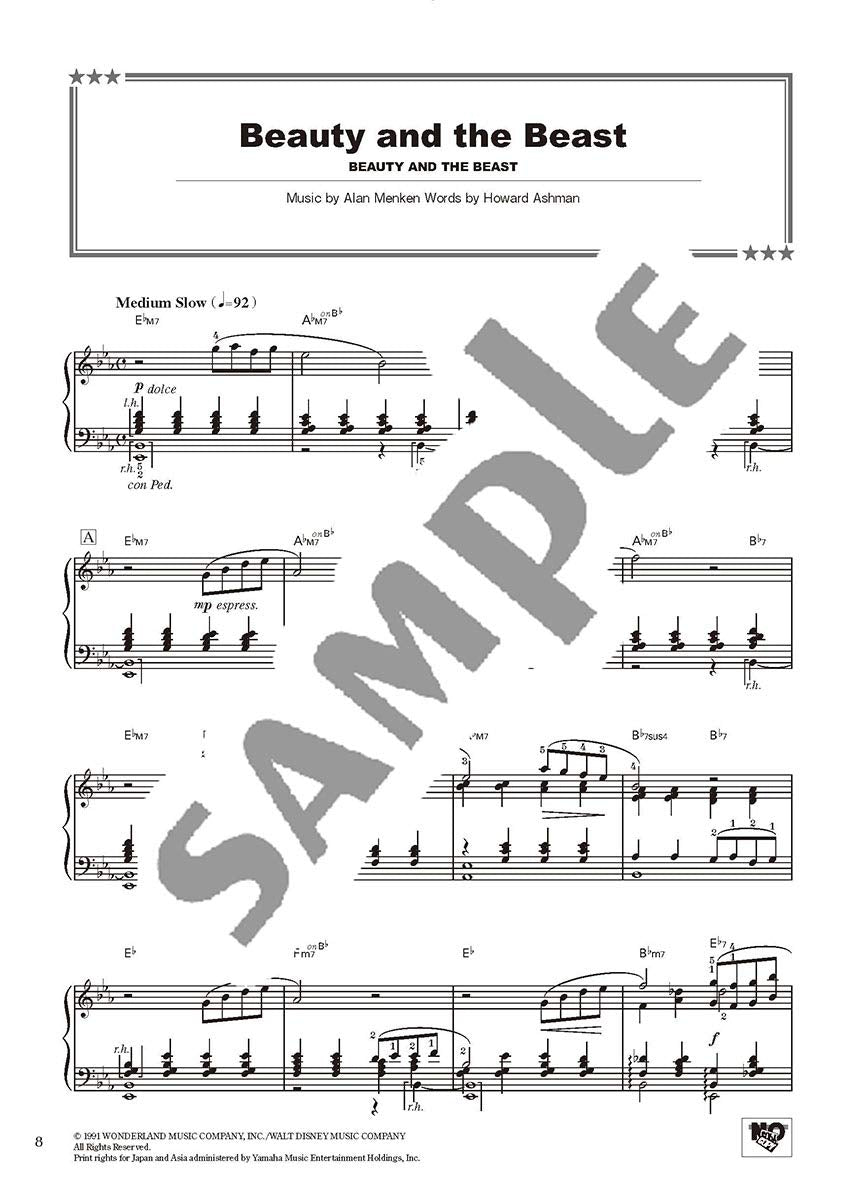 Disney Best Hit 10 Piano Solo (Fortgeschritten)/Englische Version