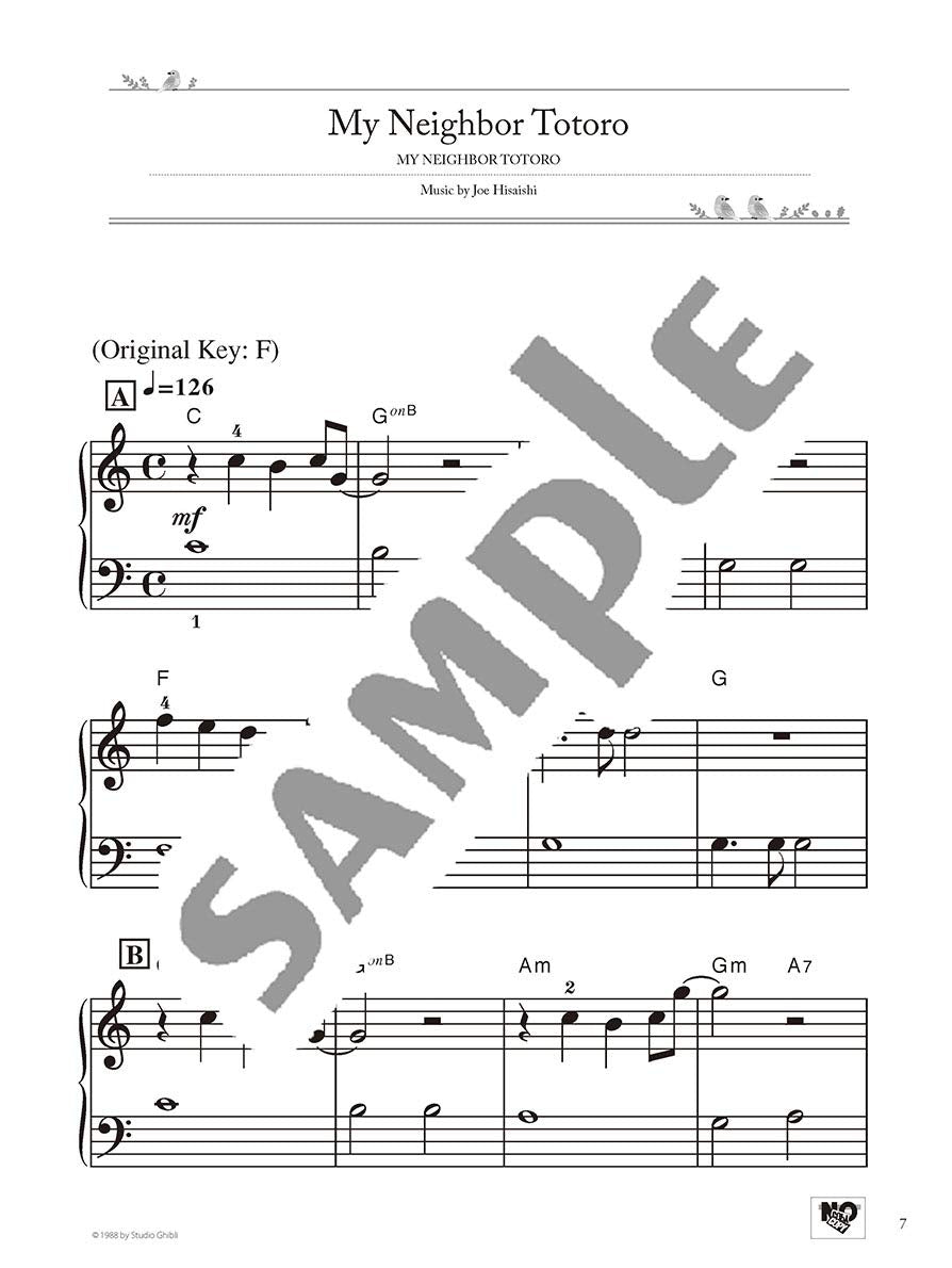 Studio Ghibli Best Hit 10 Piano Solo(Beginner) Sheet Music Book/English Version