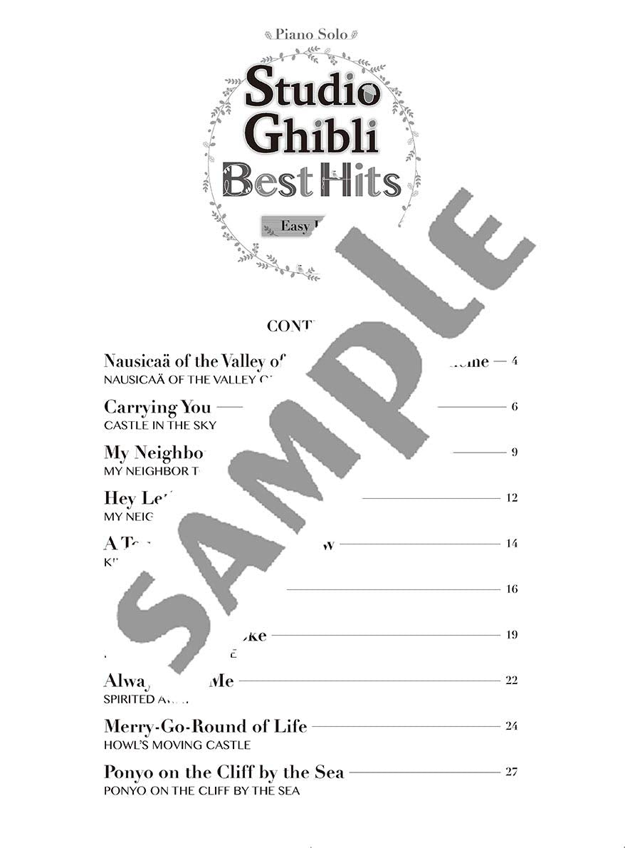 Studio Ghibli Best Hit 10 Piano Solo(Easy) Sheet Music Book/English Version