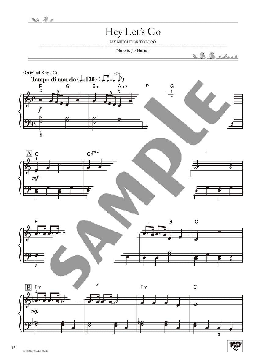Studio Ghibli Best Hit 10 Piano Solo(Easy) Sheet Music Book/English Version