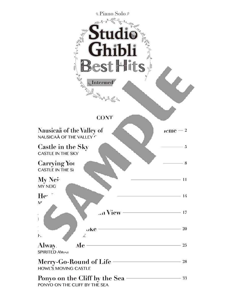 Studio Ghibli Best Hit 10 Piano Solo (Mittel)/Englische Version