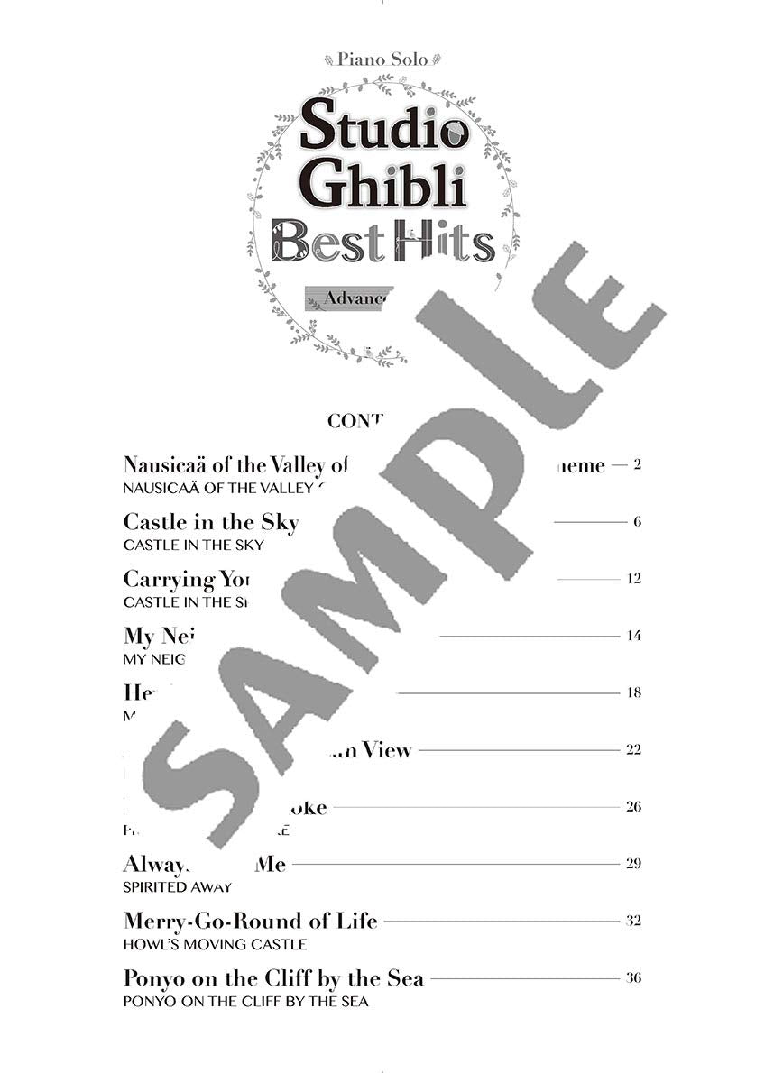 Studio Ghibli Best Hit 10 Piano Solo(Advanced) /English Version