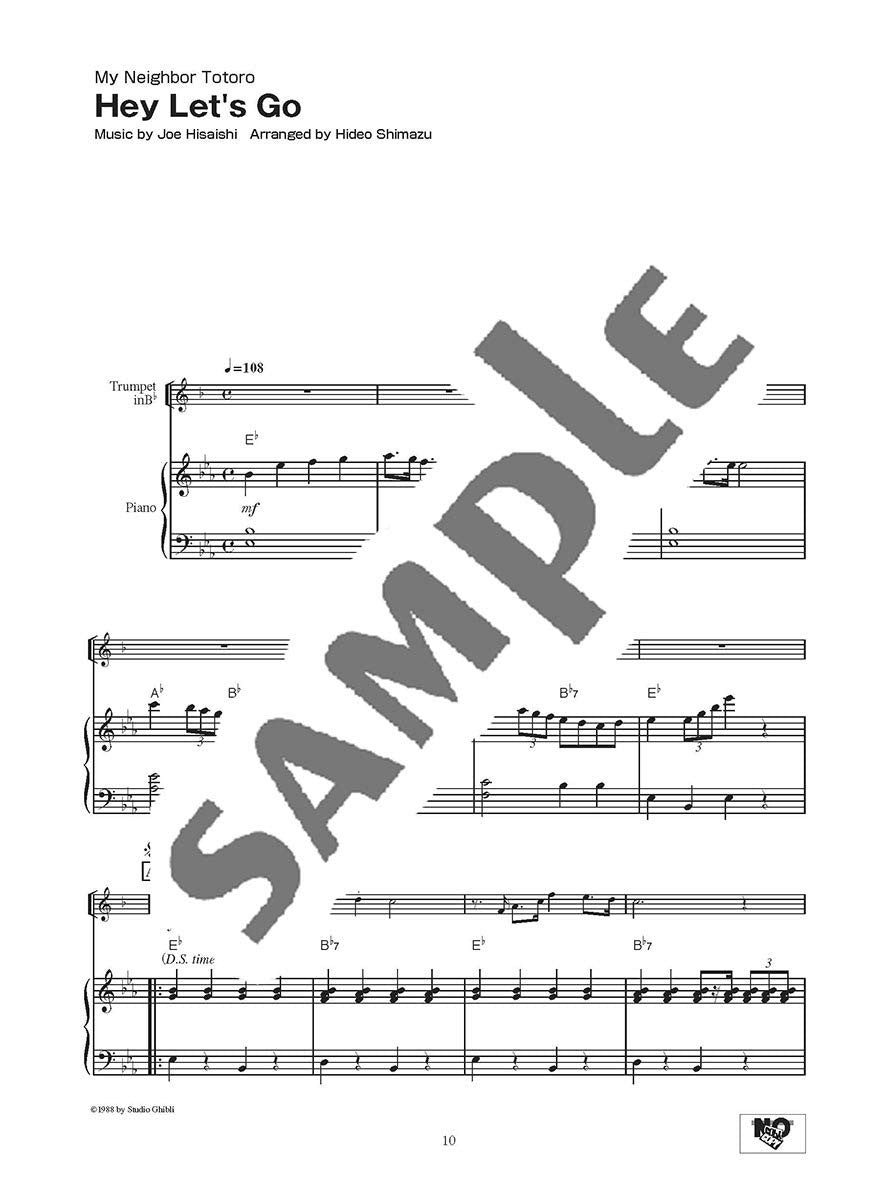 Studio Ghibli Songs für Trompete und Klavier (Mittelstufe) Notenbuch / englische Version