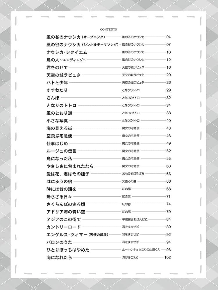 Studio Ghibli Piano Solo Collection(Easy) Sheet Music Book