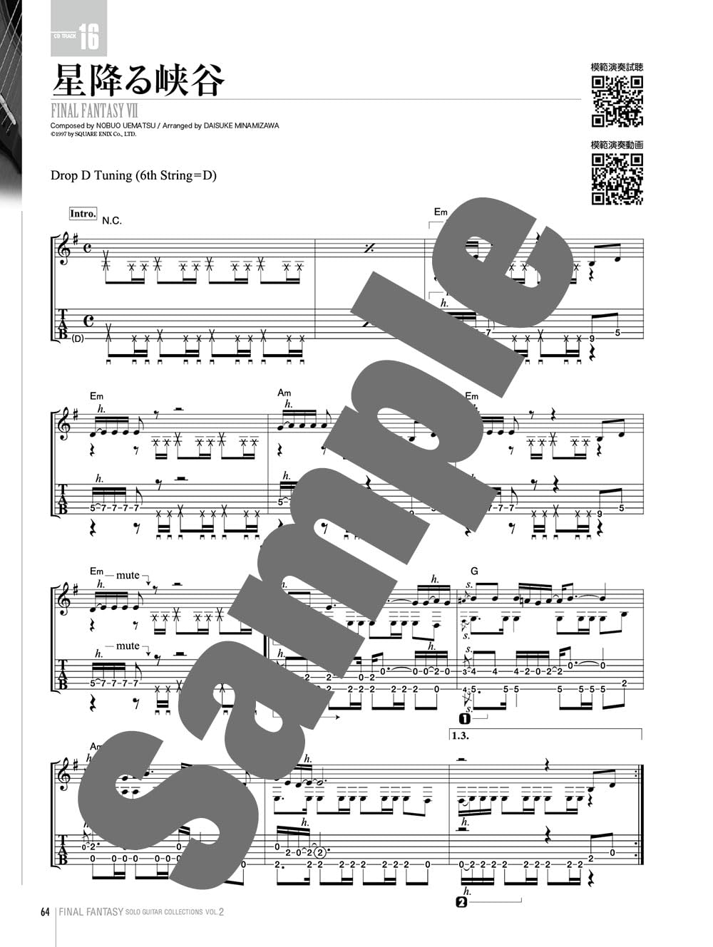 Final Fantasy: Guitar Solo Vol. 2 (TAB Score) with CD(Demo Performance)(Advanced) Sheet Music Book