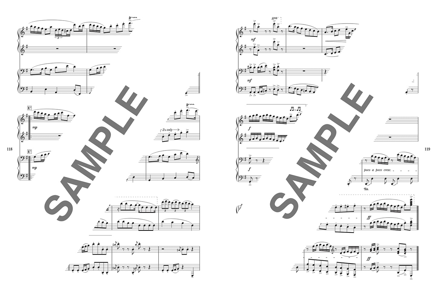 The collection of cool songs for Piano Duet(Intermediate) Sheet Music Book