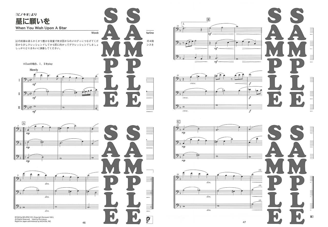 Ensemble de Disney: Trombone Ensemblede(Pre-Intermediate) Sheet Music Book
