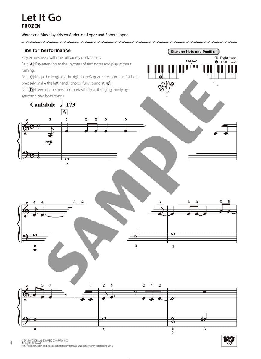 Disney Songs Piano Solo in C Major(Easy) /English Version